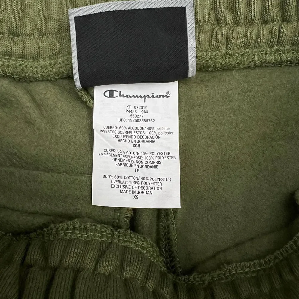 New Champion Men US XS Olive Fleece Pants Patch Pockets Sport Warm Joggers - Picture 13 of 13
